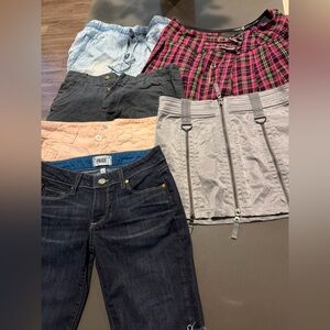 PAIGE, Vince, 7 all menkind…women’s bottoms( shorts/skirts)size XS/24 lot of 6